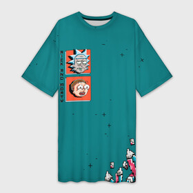 Платье-футболка 3D с принтом Rick and Morty в Петрозаводске,  |  | birdperson | cn_2560665_019061 | justin roiland | mister misix | morty smith | portal | rick and morty | rick sanchez | vdgerir | морти | пиксели | пиксель | рик