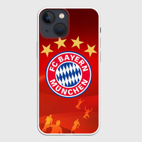 Чехол для iPhone 13 mini с принтом BAYERN MUNCHEN. в Петрозаводске,  |  | fc | fc bayern munich | football | football club | sport | клуб германии | мюнхен | немецкий футбольный клуб | спорт | уефа | униформа | фирменные цвета | фк | футбол | футбольный клуб | футбольный клуб бавария