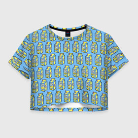 Женская футболка Crop-top 3D с принтом Lyrical Lemonade Pattern в Петрозаводске, 100% полиэстер | круглая горловина, длина футболки до линии талии, рукава с отворотами | benet | bennett | cole | lemonade | lyrical | беннетт | коул | лемонад | лемонаде | лемонэйд | лимонад | лимонэйд | лирикал | лирикл