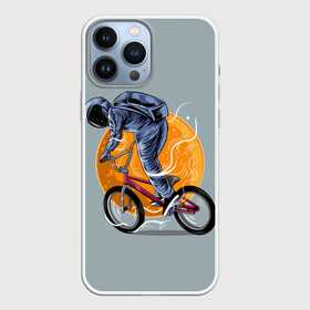 Чехол для iPhone 13 Pro Max с принтом Космический велосипедист (Z) в Петрозаводске,  |  | bicycle | bicyclist | bike | biker | bmx | cycle | galaxy | moon | rider | space | stars | байкер | бмх | вело | велогонщик | велосепедист | велосипед | велоспорт | гонщик | космос | луна