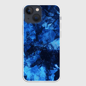 Чехол для iPhone 13 mini с принтом Blue Abstraction в Петрозаводске,  |  | abstraction | blue | geometry | stripes | texture | абстракция | геометрия | осколки | синий | стекло | текстура | узоры
