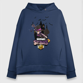 Женское худи Oversize хлопок с принтом Mortis Brawl Stars в Петрозаводске, френч-терри — 70% хлопок, 30% полиэстер. Мягкий теплый начес внутри —100% хлопок | боковые карманы, эластичные манжеты и нижняя кромка, капюшон на магнитной кнопке | brawl | brawl mortis | brawl stars | brawler | crow | leon | mortis | vampire | бравл | бравл старс | вампир | леон | мортис