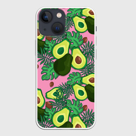 Чехол для iPhone 13 mini с принтом avocado в Петрозаводске,  |  | avocado | авокадо | веганство | вегетарианство | еда | зеленый | земля | зож | листья | овощи | позиция | природа | фрукты