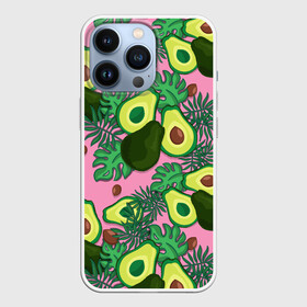 Чехол для iPhone 13 Pro с принтом avocado в Петрозаводске,  |  | Тематика изображения на принте: avocado | авокадо | веганство | вегетарианство | еда | зеленый | земля | зож | листья | овощи | позиция | природа | фрукты