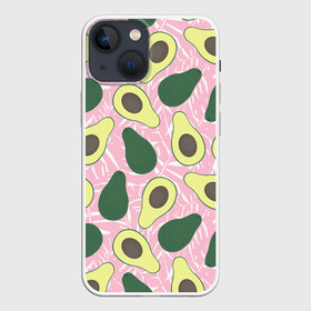 Чехол для iPhone 13 mini с принтом avocado в Петрозаводске,  |  | avocado | авокадо | веганство | вегетарианство | еда | зеленый | земля | зож | листья | овощи | позиция | природа | фрукты