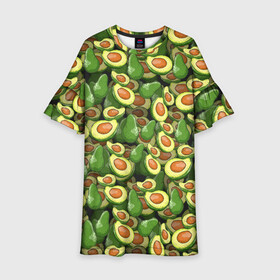 Детское платье 3D с принтом avocado в Петрозаводске, 100% полиэстер | прямой силуэт, чуть расширенный к низу. Круглая горловина, на рукавах — воланы | avocado | авокадо | веганство | вегетарианство | еда | зеленый | земля | зож | листья | овощи | позиция | природа | фрукты