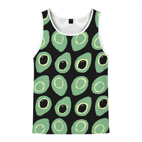 Мужская майка 3D с принтом avocado в Петрозаводске, 100% полиэстер | круглая горловина, приталенный силуэт, длина до линии бедра. Пройма и горловина окантованы тонкой бейкой | Тематика изображения на принте: avocado | авокадо | веганство | вегетарианство | еда | зеленый | земля | зож | листья | овощи | позиция | природа | фрукты