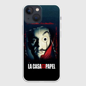 Чехол для iPhone 13 mini с принтом Бумажный дом в Петрозаводске,  |  | la casa de papel | бумажный дом | маски | профессор | сальватор дали