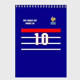 Скетчбук с принтом Форма Франции (Zidane) в Петрозаводске, 100% бумага
 | 48 листов, плотность листов — 100 г/м2, плотность картонной обложки — 250 г/м2. Листы скреплены сверху удобной пружинной спиралью | zidane | зидан | зизу | зинедин зидан | легенда франции | номер 10 | реал мадрид | ретро форма | сборная франции | тренер реала | фильм такси | футболка из фильма такси | чемпионат мира 1998 | чемпионы мира