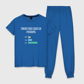 Женская пижама хлопок с принтом SUDO дает Силу в Петрозаводске, 100% хлопок | брюки и футболка прямого кроя, без карманов, на брюках мягкая резинка на поясе и по низу штанин | Тематика изображения на принте: coding | it | programming | sudo | кодинг | прогер | программирование | программист