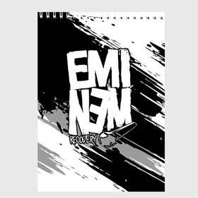Скетчбук с принтом Eminem в Петрозаводске, 100% бумага
 | 48 листов, плотность листов — 100 г/м2, плотность картонной обложки — 250 г/м2. Листы скреплены сверху удобной пружинной спиралью | aftermath | hip | hop | kamikaze | music | music to be murdered by | rap | remastered | vevo | маршалл брюс мэтерс | слим шейди | эминем