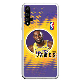 Чехол для Honor 20 с принтом LeBron James в Петрозаводске, Силикон | Область печати: задняя сторона чехла, без боковых панелей | Тематика изображения на принте: basketball | game | james | lakers | lebron | lebron james | los angeles | los angeles lakers | nba | player | sport | баскетбол | баскетболист | джеймс | игра | игрок | леброн | леброн джеймс | лейкерс | лос анджелес | лос анджелес лейке