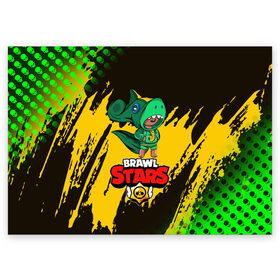 Поздравительная открытка с принтом Brawl STARS в Петрозаводске, 100% бумага | плотность бумаги 280 г/м2, матовая, на обратной стороне линовка и место для марки
 | brawl | leon | moba | stars | supercell | игра | коллаж | паттерн