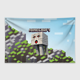 Флаг-баннер с принтом Minecraft в Петрозаводске, 100% полиэстер | размер 67 х 109 см, плотность ткани — 95 г/м2; по краям флага есть четыре люверса для крепления | minecraft | копатель | кубики | майкрафт | майнкрафт | мморг | мультиплеер | пиксели | пиксельная игра | развивающая игра | рпг | строительство | стройка