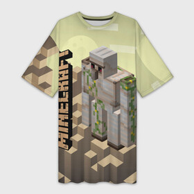 Платье-футболка 3D с принтом Minecraft в Петрозаводске,  |  | minecraft | копатель | кубики | майкрафт | майнкрафт | мморг | мультиплеер | пиксели | пиксельная игра | развивающая игра | рпг | строительство | стройка