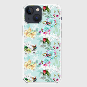 Чехол для iPhone 13 mini с принтом Весенние цветы в Петрозаводске,  |  | весна | дача | летние цветы | летняя | лето | паттерн | розы | сад | свежесть | текстуры | узор | цветы