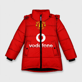 Зимняя куртка для девочек 3D с принтом Манчестер Юнайтед (Scholes) в Петрозаводске, ткань верха — 100% полиэстер; подклад — 100% полиэстер, утеплитель — 100% полиэстер. | длина ниже бедра, удлиненная спинка, воротник стойка и отстегивающийся капюшон. Есть боковые карманы с листочкой на кнопках, утяжки по низу изделия и внутренний карман на молнии. 

Предусмотрены светоотражающий принт на спинке, радужный светоотражающий элемент на пуллере молнии и на резинке для утяжки. | manchester united | mu | scholes | vodafone | красные дьяволы | легенда манчестера | манки | манчестер юнайтед | пауль скоулз | ретро форма манчестер юнайтед | старая форма