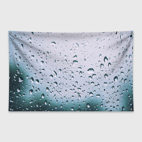 Флаг-баннер с принтом Капли окно стекло дождь серо в Петрозаводске, 100% полиэстер | размер 67 х 109 см, плотность ткани — 95 г/м2; по краям флага есть четыре люверса для крепления | Тематика изображения на принте: абстракция | блики | боке | брызги | вечер | вода | градиент | дача | дождь | капли | капли на стекле | лес | лето | мрачно | окно | природа | роса | свет | силуэты | симметрия | текстура | темный | фото