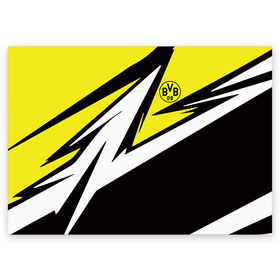 Поздравительная открытка с принтом Borussia Dortmund в Петрозаводске, 100% бумага | плотность бумаги 280 г/м2, матовая, на обратной стороне линовка и место для марки
 | Тематика изображения на принте: borussia | dortmund | juventus | lfc | sport | спорт | фк | футбол
