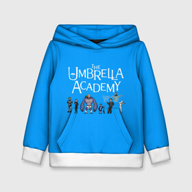 Детская толстовка 3D с принтом The umbrella academy в Петрозаводске, 100% полиэстер | двухслойный капюшон со шнурком для регулировки, мягкие манжеты на рукавах и по низу толстовки, спереди карман-кенгуру с мягким внутренним слоем | dark horse comics | netflix | the umbrella academy | umbrella | академия амбрелла | белая скрипка | бен харгривз | комикс | комильфо | космобой | кракен | реджинальд харгривз | сеанс | слух