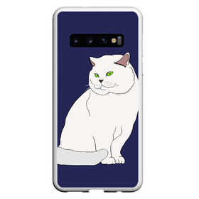 Чехол для Samsung Galaxy S10 с принтом Белый британский котик в Петрозаводске, Силикон | Область печати: задняя сторона чехла, без боковых панелей | cat | cute | kitten | meow | британец | британский | взгляд | друзья | животные | зверек | зверюшки | каваи | киска | котенок | котик | коты | котята | кошак | кошечки | кошки | лапы | милые | мордочка | мяу | няшные