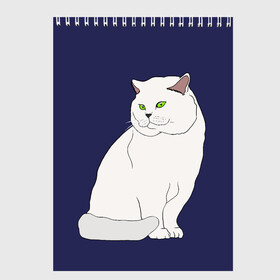 Скетчбук с принтом Белый британский котик в Петрозаводске, 100% бумага
 | 48 листов, плотность листов — 100 г/м2, плотность картонной обложки — 250 г/м2. Листы скреплены сверху удобной пружинной спиралью | cat | cute | kitten | meow | британец | британский | взгляд | друзья | животные | зверек | зверюшки | каваи | киска | котенок | котик | коты | котята | кошак | кошечки | кошки | лапы | милые | мордочка | мяу | няшные