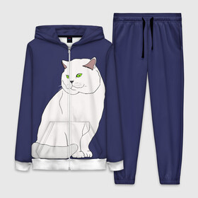 Женский костюм 3D с принтом Белый британский котик в Петрозаводске,  |  | cat | cute | kitten | meow | британец | британский | взгляд | друзья | животные | зверек | зверюшки | каваи | киска | котенок | котик | коты | котята | кошак | кошечки | кошки | лапы | милые | мордочка | мяу | няшные