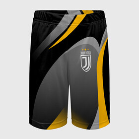 Детские спортивные шорты 3D с принтом Juventus Uniform в Петрозаводске,  100% полиэстер
 | пояс оформлен широкой мягкой резинкой, ткань тянется
 | fc | football | fotball club | juventus | juventus uniform | sport | спорт | спортивные | униформа | фирменые цвета | фк | футбол | футбольный клуб | ювентус | ювентус униформа