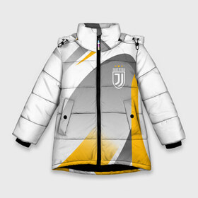 Зимняя куртка для девочек 3D с принтом Juventus Uniform в Петрозаводске, ткань верха — 100% полиэстер; подклад — 100% полиэстер, утеплитель — 100% полиэстер. | длина ниже бедра, удлиненная спинка, воротник стойка и отстегивающийся капюшон. Есть боковые карманы с листочкой на кнопках, утяжки по низу изделия и внутренний карман на молнии. 

Предусмотрены светоотражающий принт на спинке, радужный светоотражающий элемент на пуллере молнии и на резинке для утяжки. | Тематика изображения на принте: fc | football | fotball club | juventus | juventus uniform | sport | спорт | спортивные | униформа | фирменые цвета | фк | футбол | футбольный клуб | ювентус | ювентус униформа