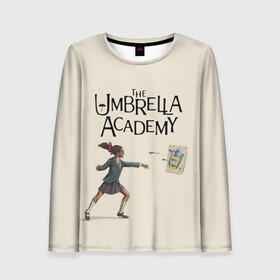 Женский лонгслив 3D с принтом The umbrella academy в Петрозаводске, 100% полиэстер | длинные рукава, круглый вырез горловины, полуприлегающий силуэт | dark horse comics | netflix | the umbrella academy | umbrella | академия амбрелла | белая скрипка | бен харгривз | комикс | комильфо | космобой | кракен | реджинальд харгривз | сеанс | слух