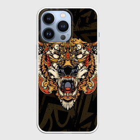 Чехол для iPhone 13 Pro с принтом Тигровый стимпанк (Tiger) в Петрозаводске,  |  | барс | волк | детёныш | джунгли | енот | животное | злость | зубр | клыки | кот | лев | леопард | лес | листья | львица | медведь | монстр | оскал | охотник | пасть | полосы | пятнистая | рык | рычание | тигр