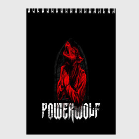 Скетчбук с принтом POWERWOLF в Петрозаводске, 100% бумага
 | 48 листов, плотность листов — 100 г/м2, плотность картонной обложки — 250 г/м2. Листы скреплены сверху удобной пружинной спиралью | hardcore | metal | music | powerwolf | punk | rock | волки | метал | музыка | панк | рок