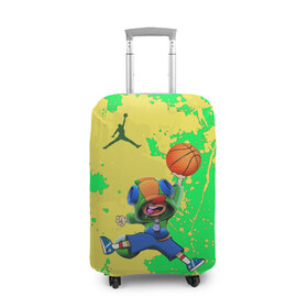 Чехол для чемодана 3D с принтом Brawl STARS (Jordan) в Петрозаводске, 86% полиэфир, 14% спандекс | двустороннее нанесение принта, прорези для ручек и колес | air jordan | brawl | leon | moba | stars | supercell | баскетбол | игра | коллаборация | коллаж | паттерн