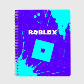 Тетрадь с принтом ROBLOX РОБЛОКС в Петрозаводске, 100% бумага | 48 листов, плотность листов — 60 г/м2, плотность картонной обложки — 250 г/м2. Листы скреплены сбоку удобной пружинной спиралью. Уголки страниц и обложки скругленные. Цвет линий — светло-серый
 | blocks | blox | game | games | logo | minecraft | mobile | online | roblocks | roblox | robux | studio | блоки | игра | игры | квадрат | квадратик | кщидщч | лого | логотип | майнкрафт | онлайн | роблокс | робукс | символ | символы | студия