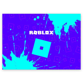 Поздравительная открытка с принтом ROBLOX / РОБЛОКС в Петрозаводске, 100% бумага | плотность бумаги 280 г/м2, матовая, на обратной стороне линовка и место для марки
 | blocks | blox | game | games | logo | minecraft | mobile | online | roblocks | roblox | robux | studio | блоки | игра | игры | квадрат | квадратик | кщидщч | лого | логотип | майнкрафт | онлайн | роблокс | робукс | символ | символы | студия