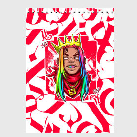 Скетчбук с принтом 6ix9ine Tekashi в Петрозаводске, 100% бумага
 | 48 листов, плотность листов — 100 г/м2, плотность картонной обложки — 250 г/м2. Листы скреплены сверху удобной пружинной спиралью | Тематика изображения на принте: 6ix9ine | gooba | gummo | hip hop | keke | rap | sixnine | tekashi | worldstar | даниэль эрнандес | найн | сикс | сикснайн | такеши