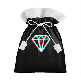 Подарочный 3D мешок с принтом Glitch Diamond в Петрозаводске, 100% полиэстер | Размер: 29*39 см | Тематика изображения на принте: diamond | glitch | rgb | алмаз | глитч | глич