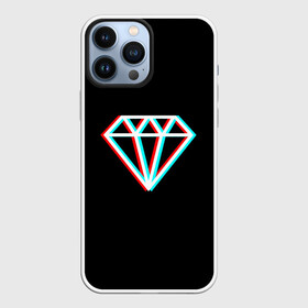 Чехол для iPhone 13 Pro Max с принтом Glitch Diamond в Петрозаводске,  |  | Тематика изображения на принте: diamond | glitch | rgb | алмаз | глитч | глич