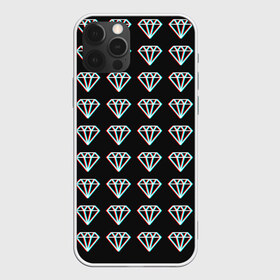 Чехол для iPhone 12 Pro Max с принтом Diamonds Glitch в Петрозаводске, Силикон |  | diamond | glitch | glitch diamond | rgb | алмаз | глитч | глич