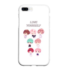 Чехол для iPhone 7Plus/8 Plus матовый с принтом BTS Love Yourself в Петрозаводске, Силикон | Область печати: задняя сторона чехла, без боковых панелей | Тематика изображения на принте: bts | k pop | love | love yourself | битиес