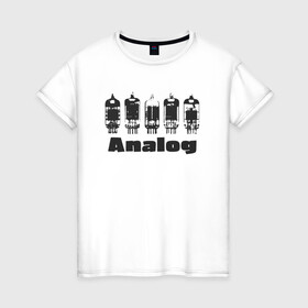 Женская футболка хлопок с принтом Analog в Петрозаводске, 100% хлопок | прямой крой, круглый вырез горловины, длина до линии бедер, слегка спущенное плечо | Тематика изображения на принте: engineer | math | nerd | sience | инженер