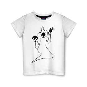 Детская футболка хлопок с принтом Haunted Family White / Kizaru в Петрозаводске, 100% хлопок | круглый вырез горловины, полуприлегающий силуэт, длина до линии бедер | haunted family
haunted 
kizaru
rap
hip hop
кизару