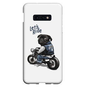 Чехол для Samsung S10E с принтом Pug Rider (Z) в Петрозаводске, Силикон | Область печати: задняя сторона чехла, без боковых панелей | dog | doggie | doggy | mops | pug | декоративная собака | друг человека | другу | кинолог | лабрадор | малые молоссоиды | мопс | мопсик | мохнатый | пес | пёсель | пёсик | подарок | подруге | собака | собакен | собаки