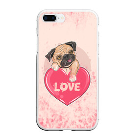 Чехол для iPhone 7Plus/8 Plus матовый с принтом Love Pug (Z) в Петрозаводске, Силикон | Область печати: задняя сторона чехла, без боковых панелей | Тематика изображения на принте: dog | doggie | doggy | mops | pug | декоративная собака | друг человека | другу | кинолог | лабрадор | малые молоссоиды | мопс | мопсик | мохнатый | пес | пёсель | пёсик | подарок | подруге | собака | собакен | собаки