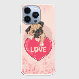 Чехол для iPhone 13 Pro с принтом Love Pug | Люблю мопса (Z) в Петрозаводске,  |  | dog | doggie | doggy | mops | pug | декоративная собака | друг человека | другу | кинолог | лабрадор | малые молоссоиды | мопс | мопсик | мохнатый | пес | пёсель | пёсик | подарок | подруге | собака | собакен | собаки
