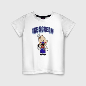 Детская футболка хлопок с принтом Ice Scream в Петрозаводске, 100% хлопок | круглый вырез горловины, полуприлегающий силуэт, длина до линии бедер | horror | ice scream | neighborhood | аркадный | хоррор