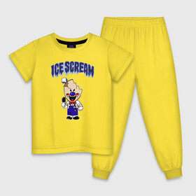 Детская пижама хлопок с принтом Ice Scream в Петрозаводске, 100% хлопок |  брюки и футболка прямого кроя, без карманов, на брюках мягкая резинка на поясе и по низу штанин
 | horror | ice scream | neighborhood | аркадный | хоррор