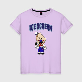 Женская футболка хлопок с принтом Ice Scream в Петрозаводске, 100% хлопок | прямой крой, круглый вырез горловины, длина до линии бедер, слегка спущенное плечо | horror | ice scream | neighborhood | аркадный | хоррор