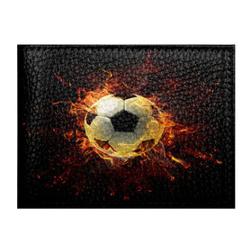 Обложка для студенческого билета с принтом Мяч в Петрозаводске, натуральная кожа | Размер: 11*8 см; Печать на всей внешней стороне | Тематика изображения на принте: мяч | огонь | пламя | футбол | футбольный мяч