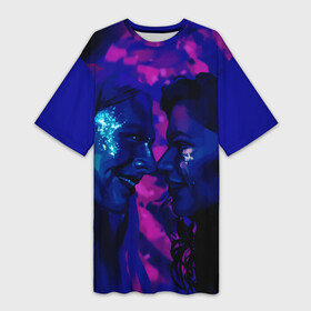 Платье-футболка 3D с принтом euphoria в Петрозаводске,  |  | euphoria | hunter schafer | jules vaughn | rue bennett | zendaya | джулиус | джулс вон | зендайа | зендая | ру беннет | хантер шафер | эйфория